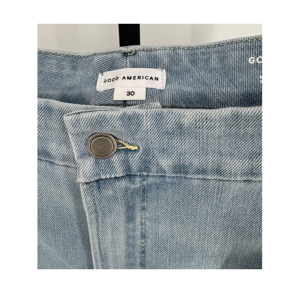 Good American Good Legs Flare Jeans Size 30 Light Wash Deep V Yoke NWT - NEW - Picture 7 of 10